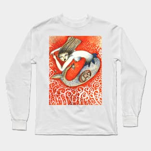 Sirena en Rojo Long Sleeve T-Shirt